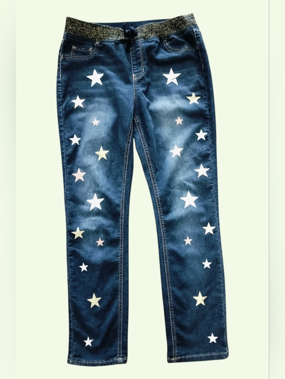 Wonder Nation Dark Blue Star-Print Stretch Jeggings
